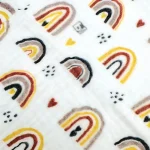 دستمال دست و صورت نوزاد بی بیبی مدل رنگین کمان زرد - تصویر 3