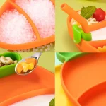 ظرف غذای سیلیکونی نوزاد و کودک طرح هویج مدل 5 پارچه - تصویر 2