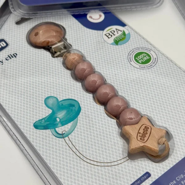 بند پستانک چوبی چیکو مدل wooden clipper - تصویر 2
