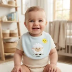 پیشبند مخملی نوزاد طرح گوسفند - تصویر 2